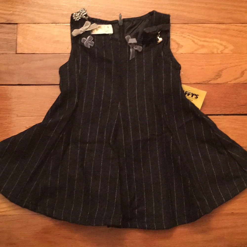 NWT Designer ELSY Girls Pinstripe Flare Dress